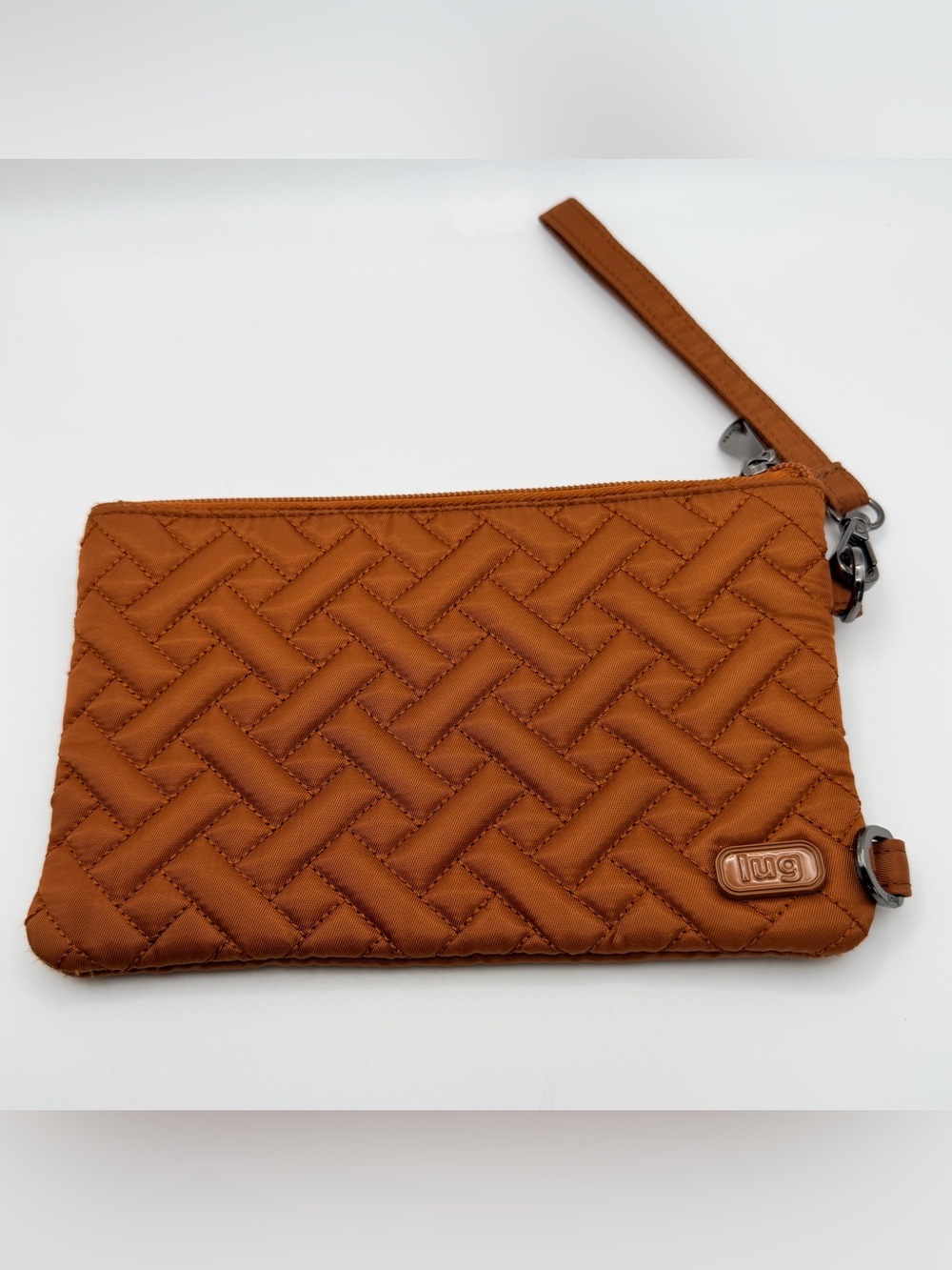 lug Peekaboo Quilted Wristlet Clutch Touch Window Phone Case Orange Wallet RFID